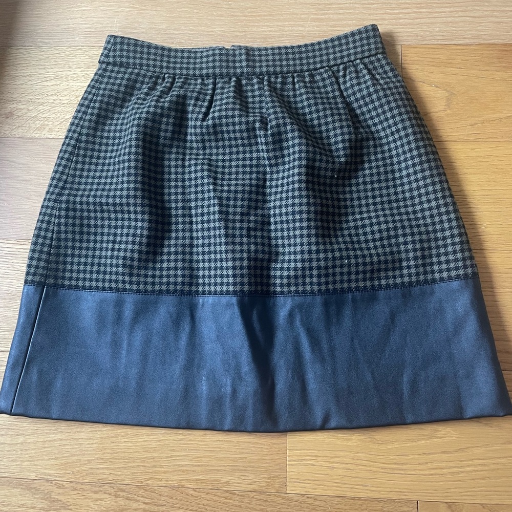 J. Crew Wool and Leather Skirt